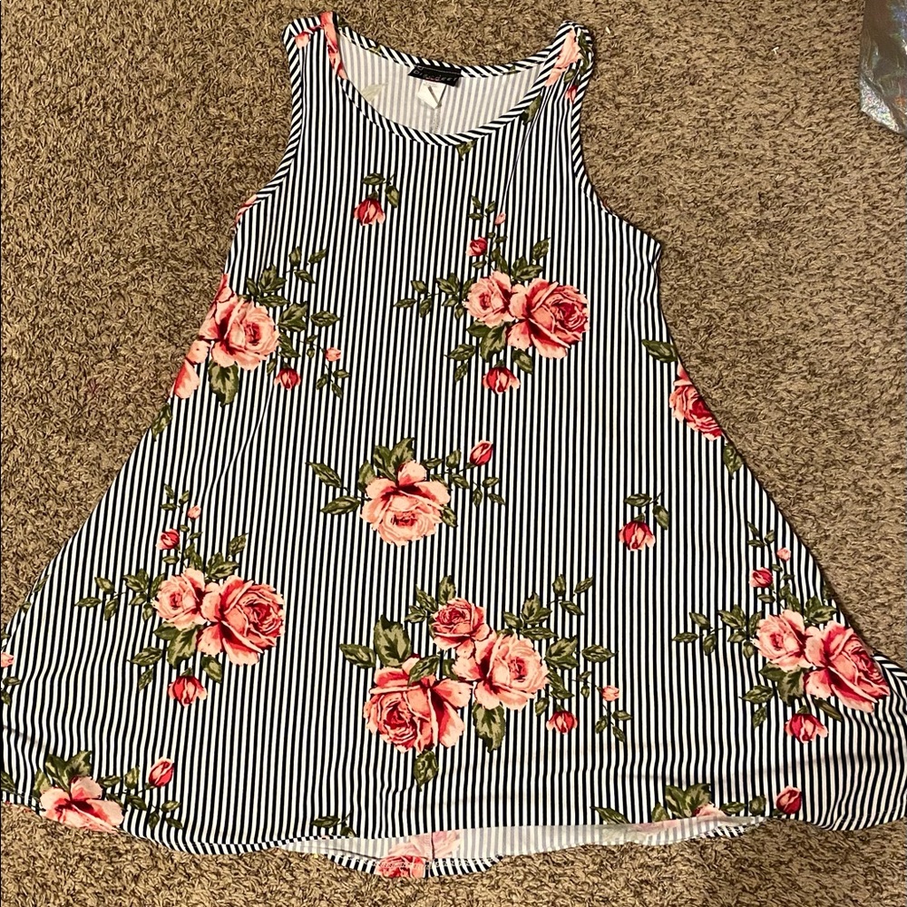 Tank top striped floral dress